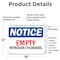 Signmission Empty Nitrogen Cylinders OSHA Notice Sign, Vinyl Decal, 18in W x 12in L, 2PK OS-2PACK-NS-D-1218-L-15622 - alternate 4